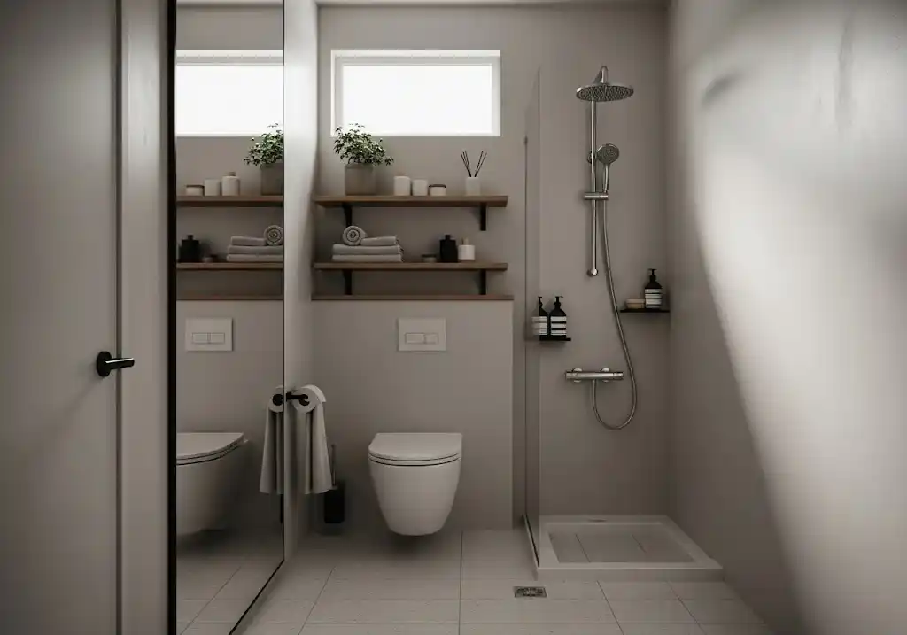 Desain kamar mandi kecil tanpa sink