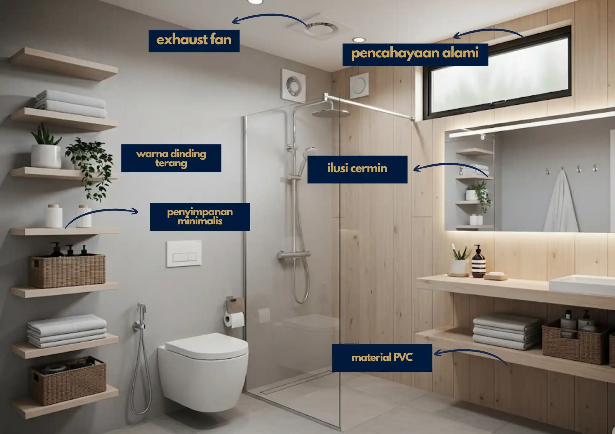 Elemen penting dalam mendesain kamar mandi sederhana