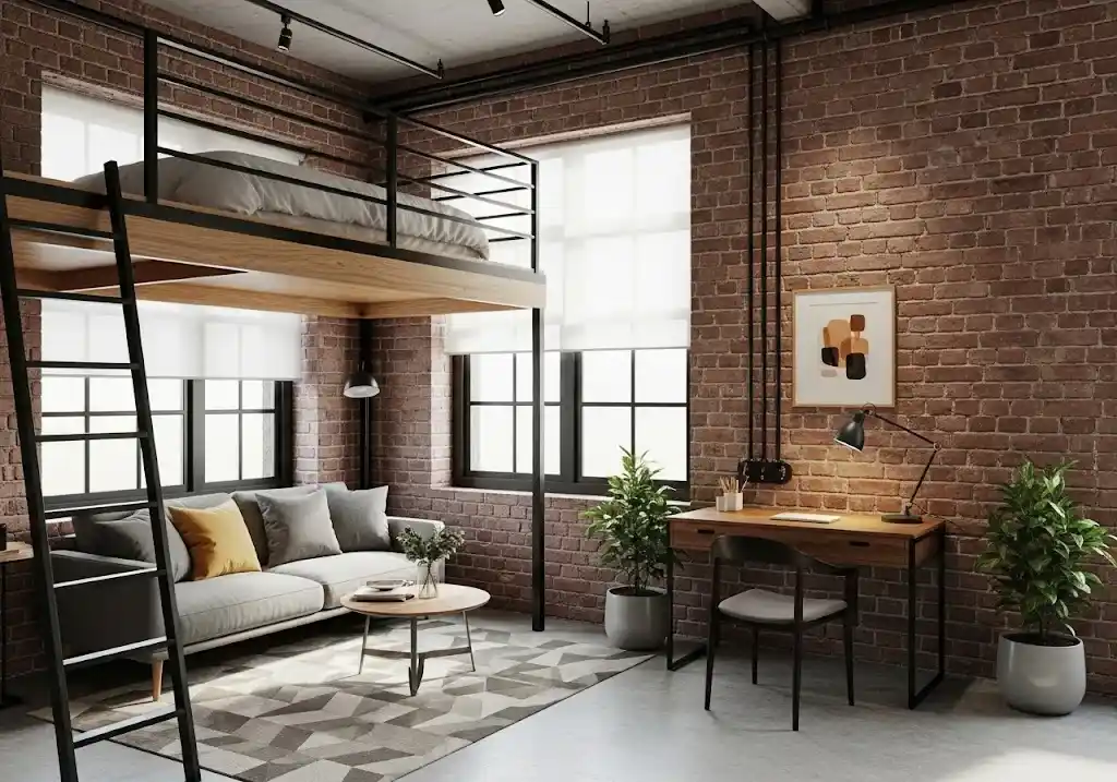 Desain Interior Konsep Studio Loft