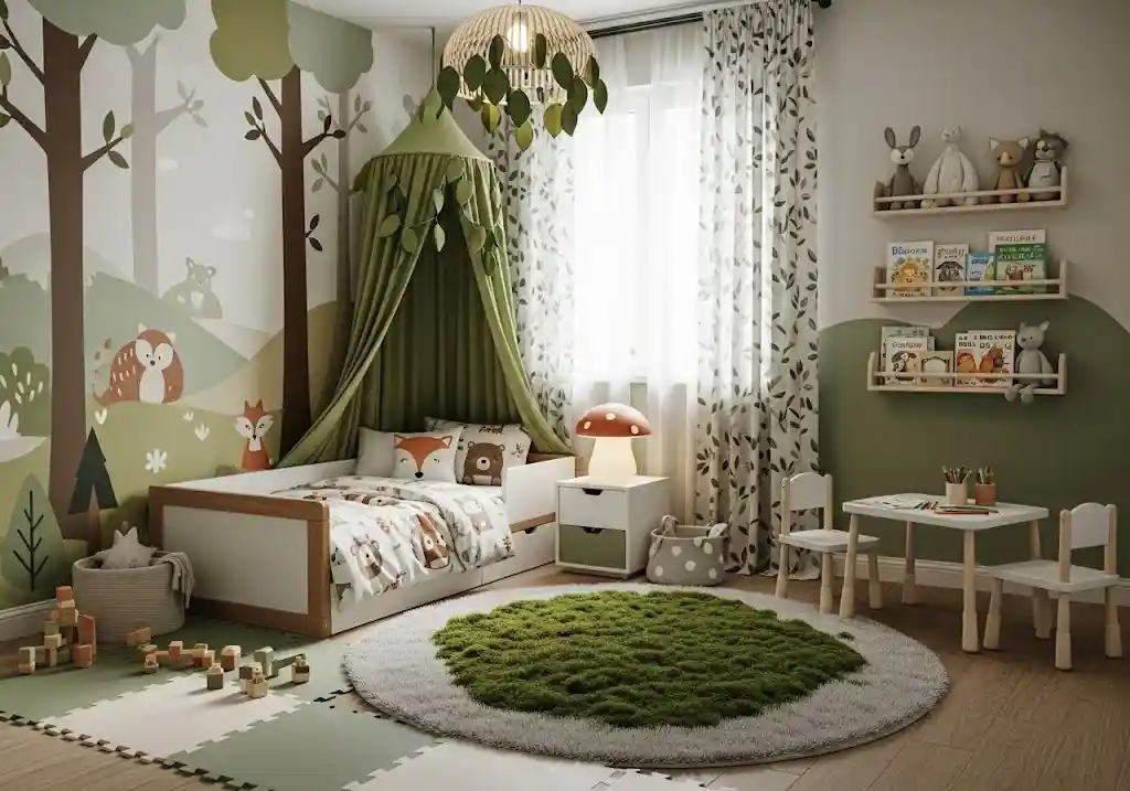 Rekomendasi desain interior kamar anak gaya natural