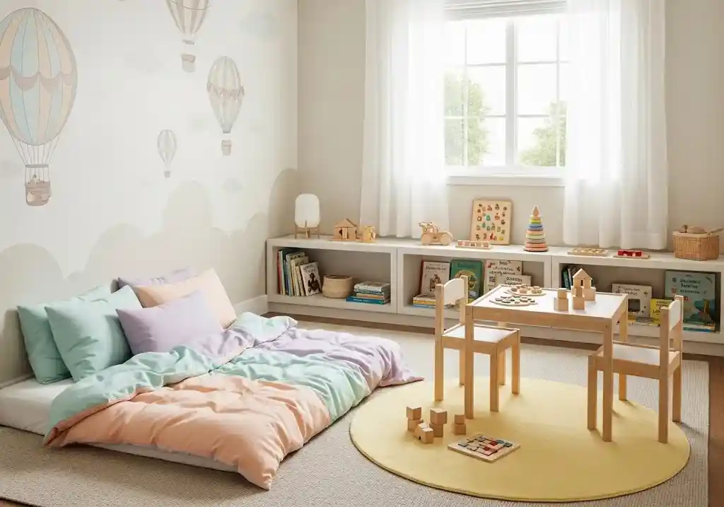 Rekomendasi desain interior kamar anak tema montessori