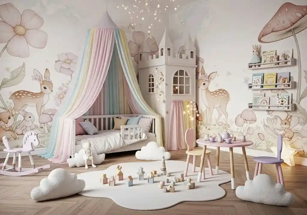 Rekomendasi desain interior kamar anak tema negeri dongeng