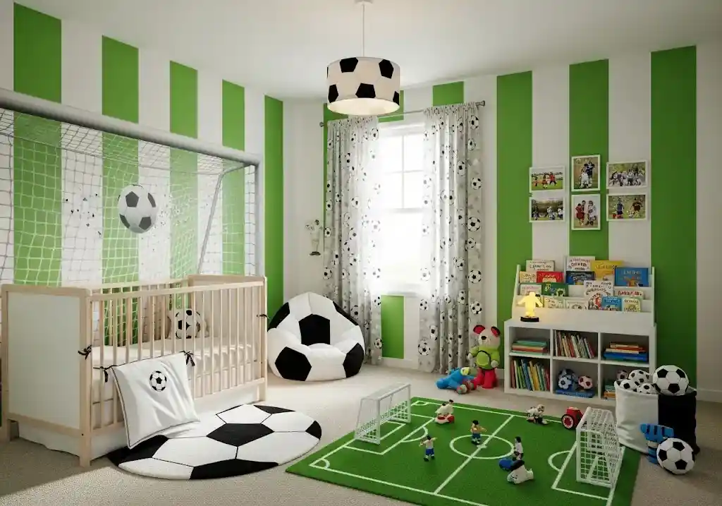 Rekomendasi desain interior kamar anak tema sepak bola