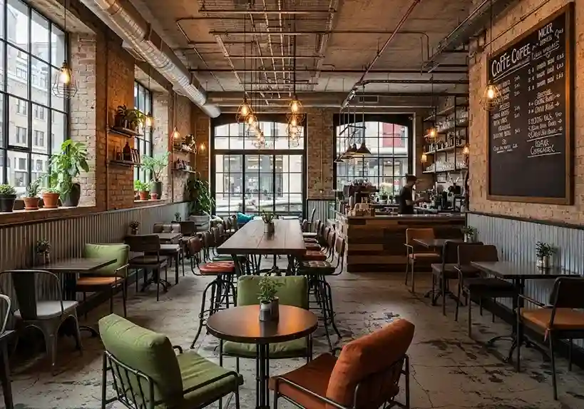 Inspirasi Tata Letak Cafe Industrial