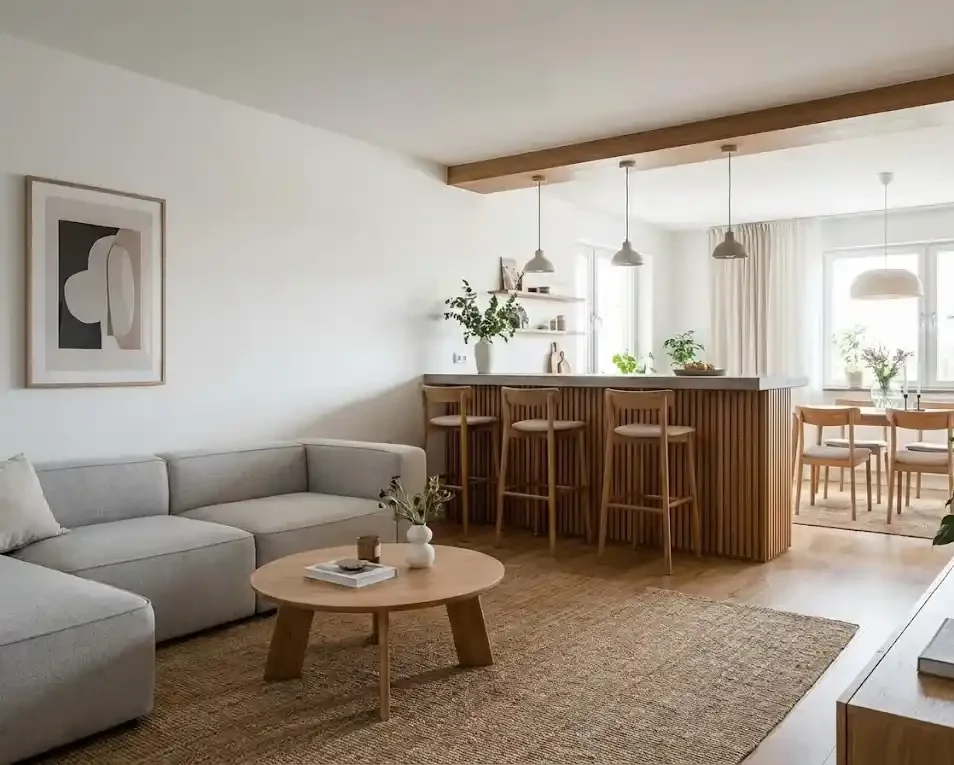 Open Space dengan Meja Bar sebagai Sekat