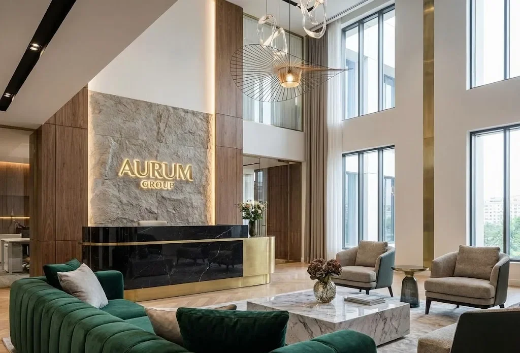 Desain Lobby Kantor Luxury Modern yang Elegant