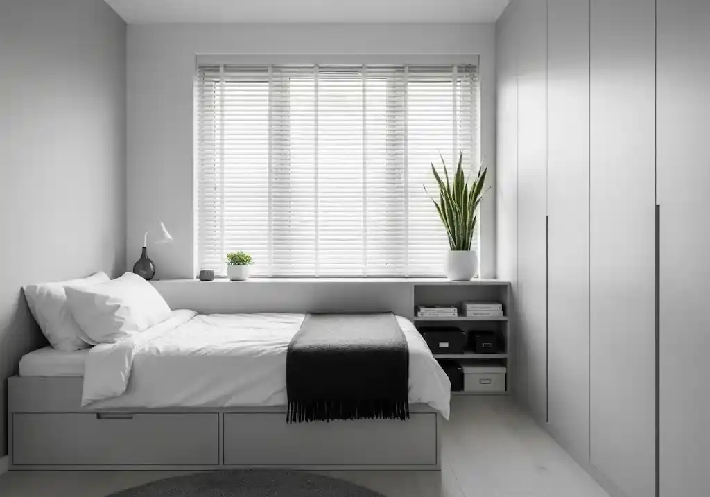 Kamar Sederhana dengan Nuansa Monokrom Elegan