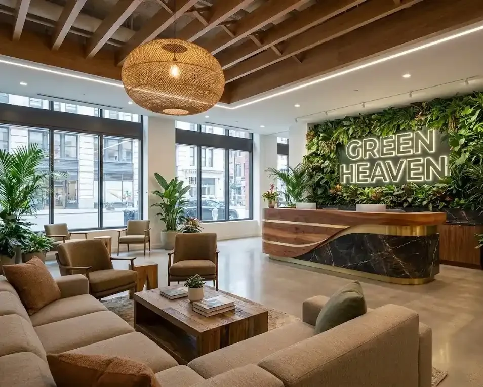 Lobby Kantor Nuansa Tropical Urban