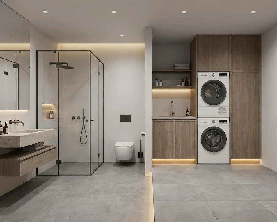 Membedakan Level Lantai Tempar Cuci Baju dan Kamar Mandi