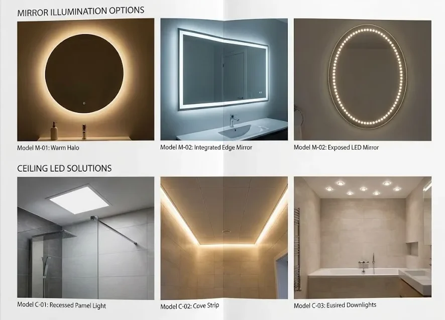 Pencahayaan LED di Cermin & Plafon