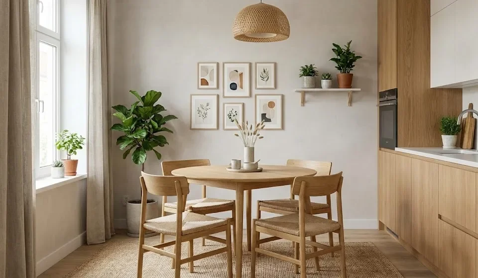 Dekorasi yang tepat untuk desain ruang makan kecil