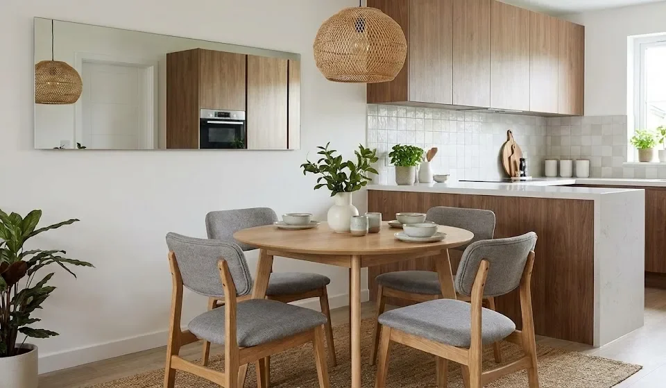 Memanfaatkan partisi multifungsi sebagai strategi desain ruang makan kecil