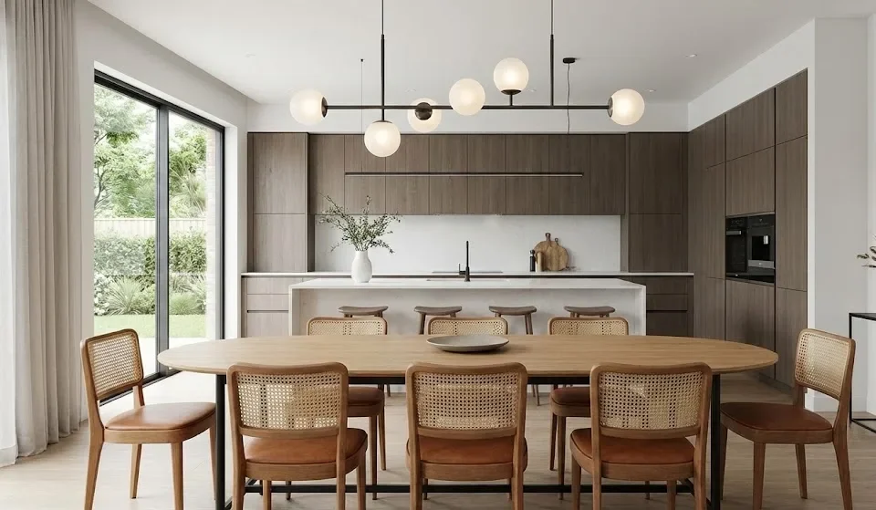 Contoh penggunaan lampu yang cocok untuk ruang makan